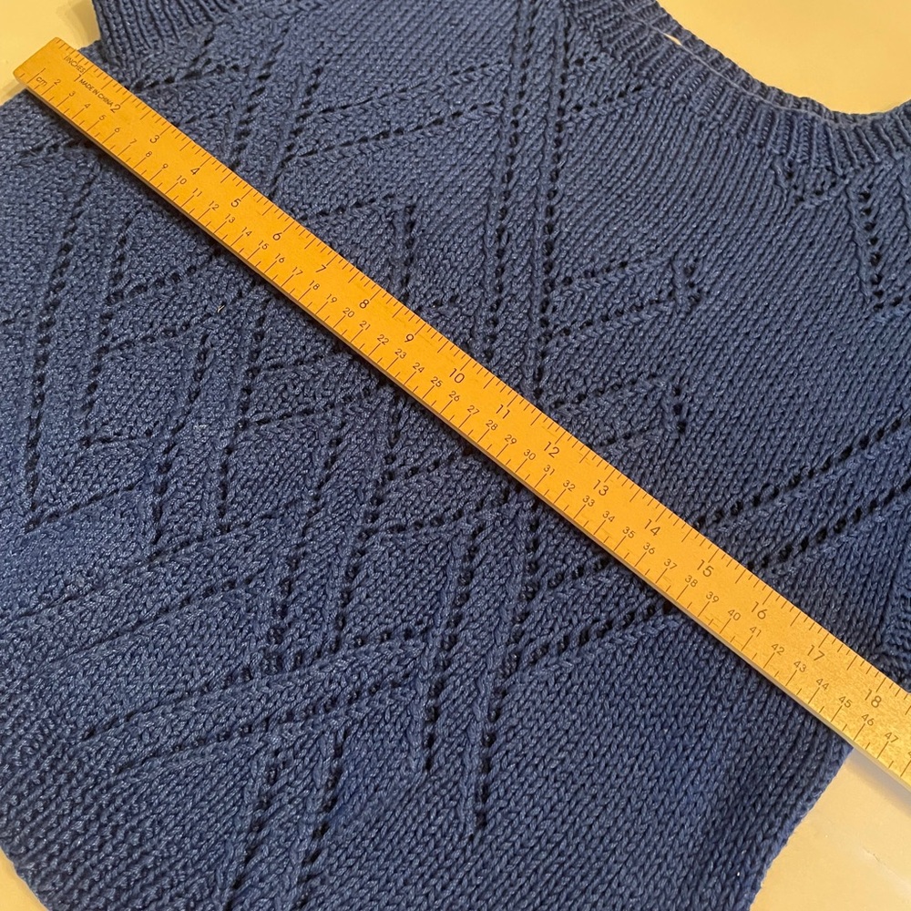 Vintage John Meyer Knit Sweater Vest Royal Blue Geometric Pattern Sweater Vest - Picture 5 of 9